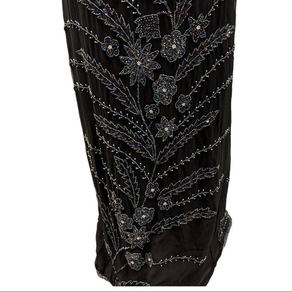 Vintage Scala Floral Beaded Sleeveless Maxi Dress - Picture 6 of 13